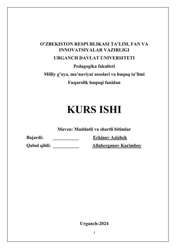 Muddatli va shartli bitimlar