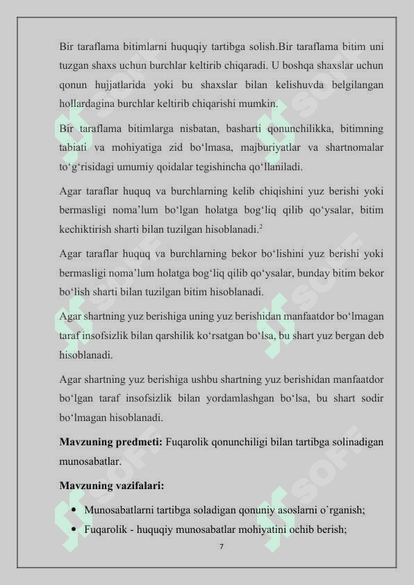 Muddatli va shartli bitimlar 7