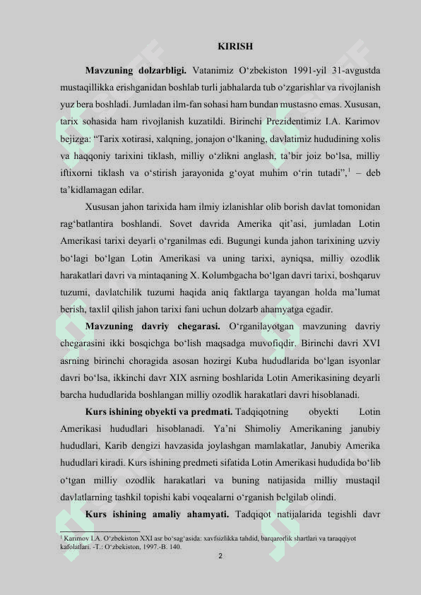 LOTIN AMERIKASI MILLIY OZODLIK HARAKATI. MUSTAQIL DAVLATLARNING TASHKIL TOPISHI 3
