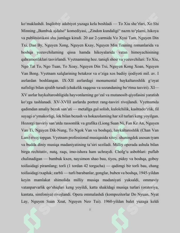 XIX asr oxiri XX asrning boshida Janubi-sharqiy Osiyo mamlakatlari(Vetnam, Kambodja, Birma, Laos) 8