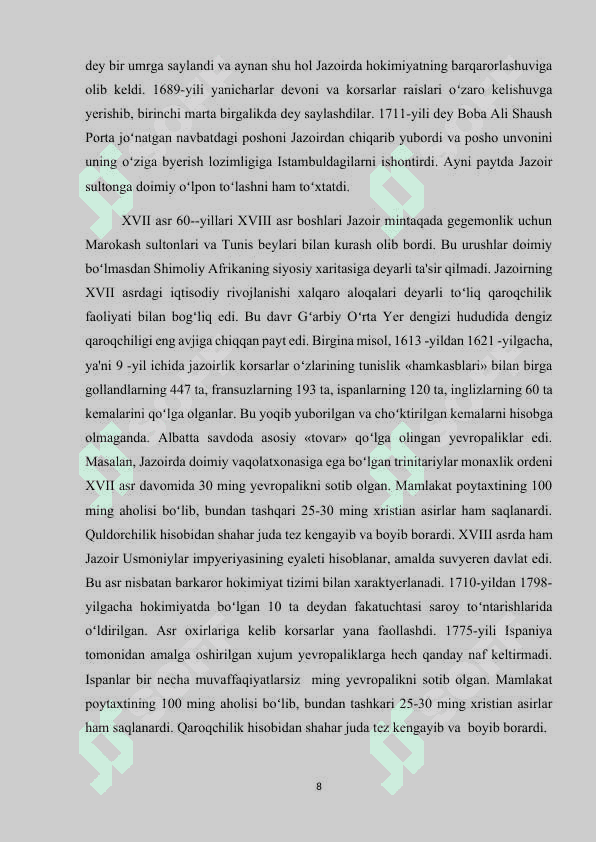 XVI-XVIII ASRLARDA AFRIKADA  ARAB MAMLAKATLARI 8