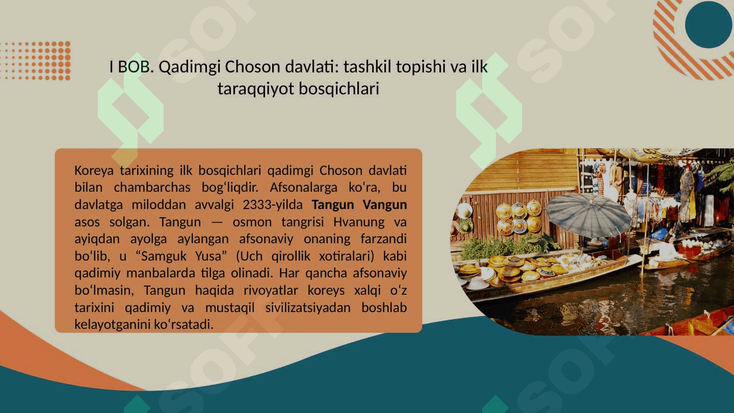 Ilk Koreya davlatlarniing shakllanishi, Qadimgi Choson davlati 4