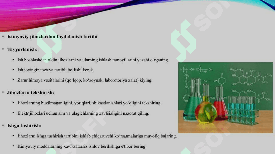 Kimyoviy jihozlardan foydalanish tartibi 3