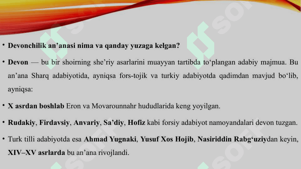 Devonchilik an'anasining yuzaga kelishi va Alisher Navoiy devonlarining boshqa ijodkorlarning devonlaridan farqli jihatini oʻrganish 3