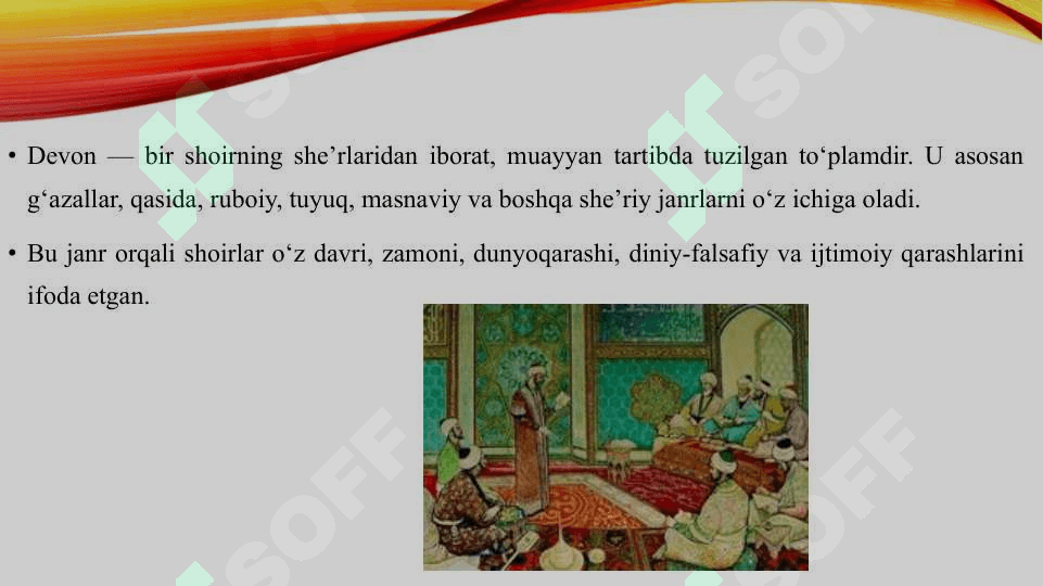 Devonchilik an'anasining yuzaga kelishi va Alisher Navoiy devonlarining boshqa ijodkorlarning devonlaridan farqli jihatini oʻrganish 8