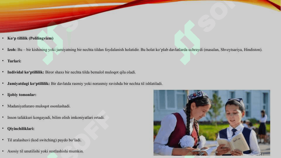 TIL VA JAMIYAT, TIL VA TAFAKKUR.KOP TILLILIG. NUTQNING IXTISOSLASHUVI 5