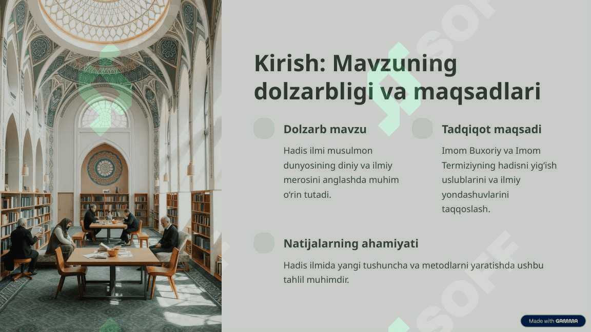 Imom Buxoriy va Imom Termiziyning hadis ilmiga qo‘shgan hissalarini qiyosiy tahlili 2