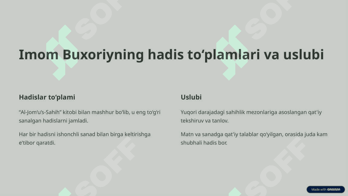 Imom Buxoriy va Imom Termiziyning hadis ilmiga qo‘shgan hissalarini qiyosiy tahlili 3