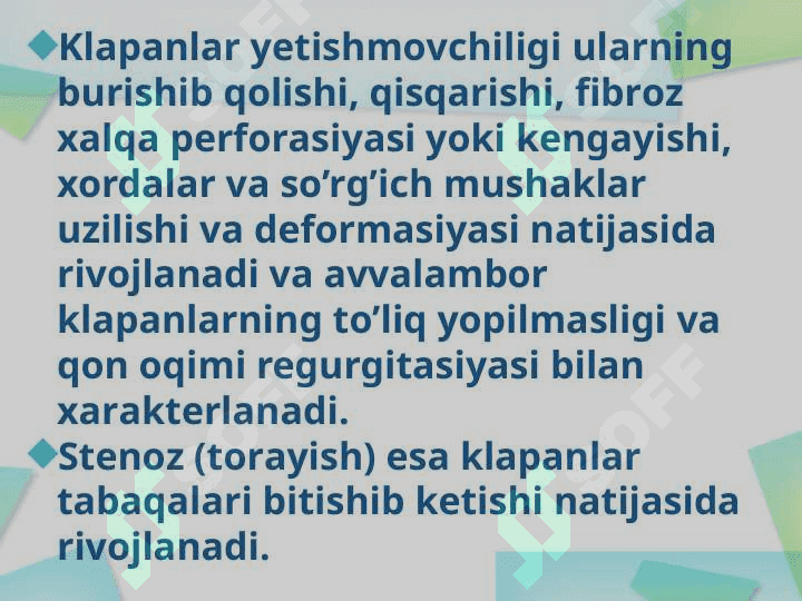 YURAKNING AORTAL NUQSONLARI 3
