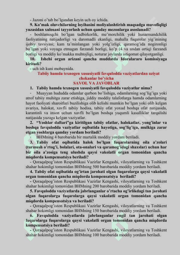 IHMA SAVOL VA JAVOBLAR 2