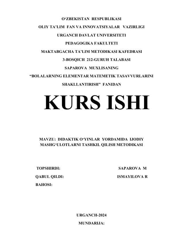 DIDAKTIK O‘YINLAR  YORDAMIDA  IJODIY MASHG‘ULOTLARNI TASHKIL QILISH METODIKASI.docx
