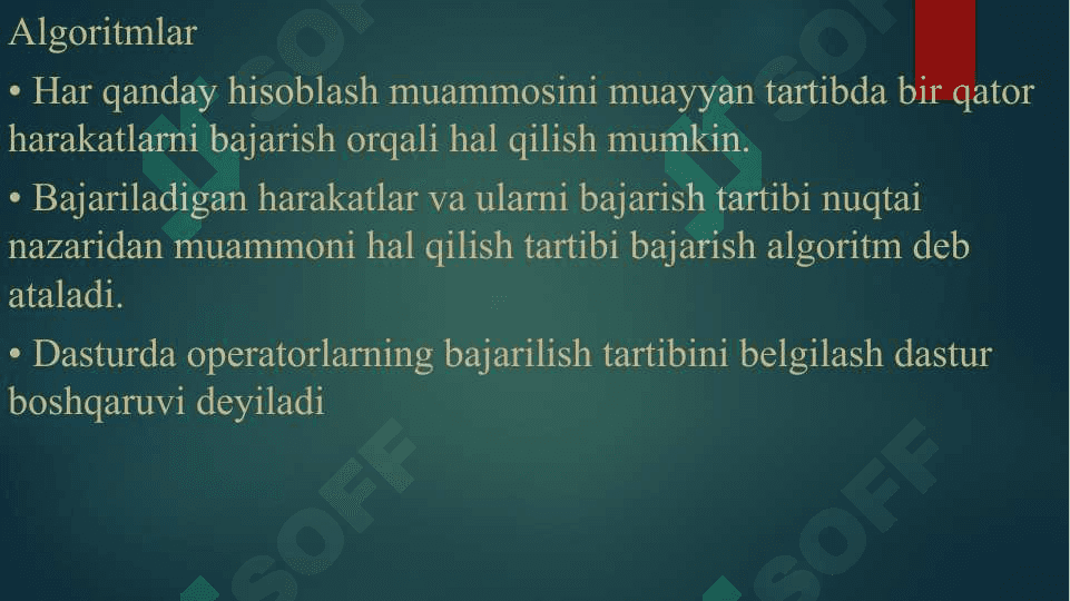 Nazorat bayonotlari. 4
