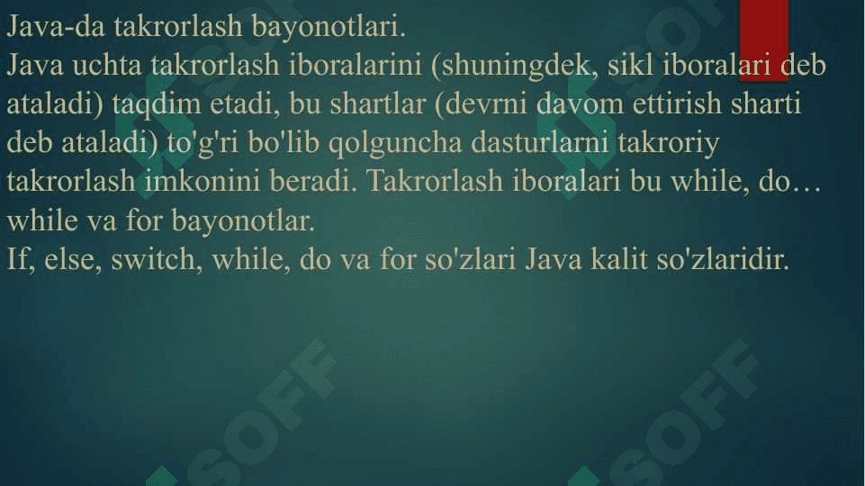 Nazorat bayonotlari. 7