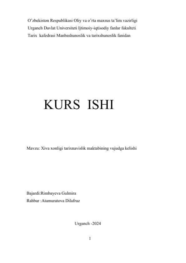 Xiva xonligi tarixnavislik maktabining vujudga kelishi.docx