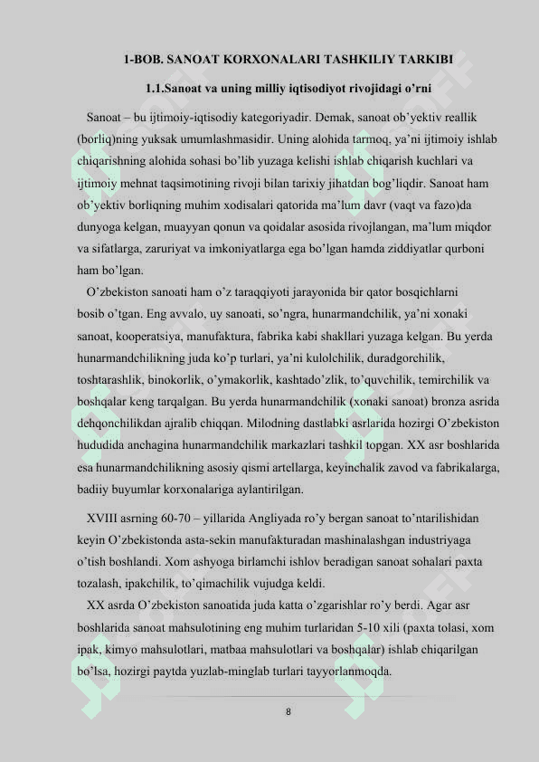 Sanaot korxonasining tashkiliy tarkibini takomillashtirish yo’nalishlari.docx 8