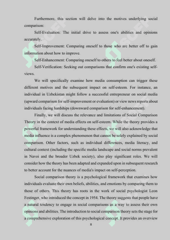 Media and its effect on self-esteem 6