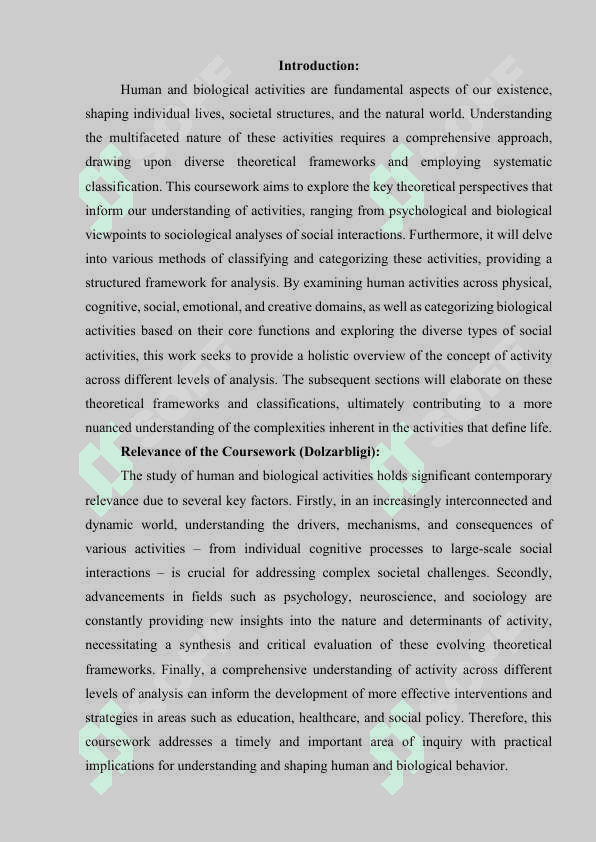 The types of activities 2