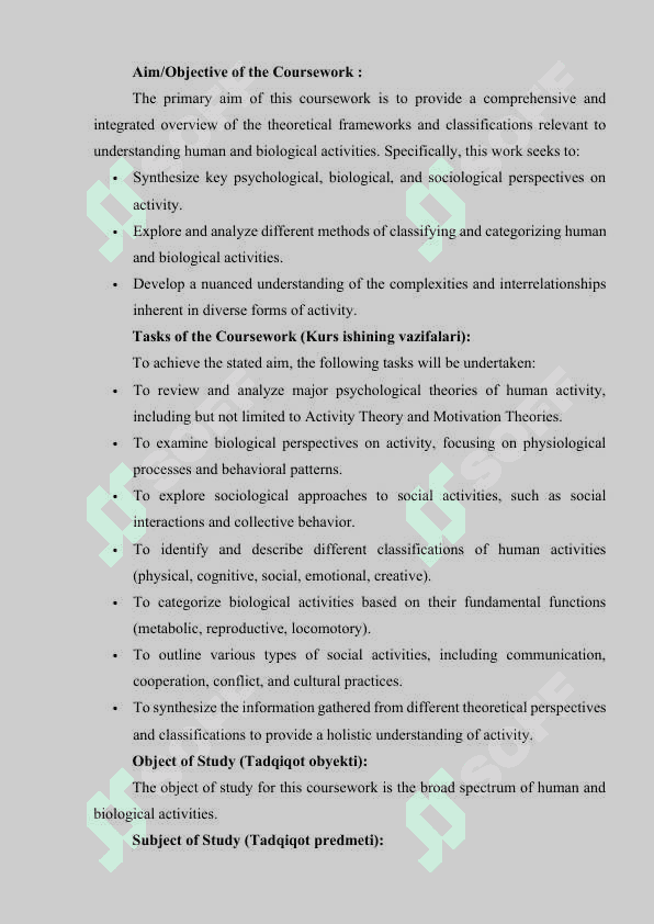 The types of activities 3