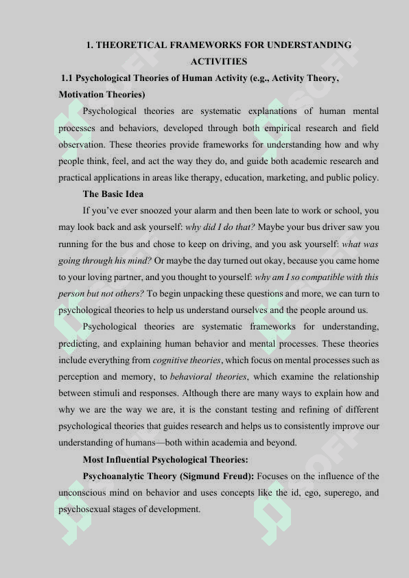 The types of activities 5