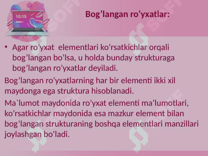 ADT sifatida bog'langan ro'yxat(LINKED LIST) 5