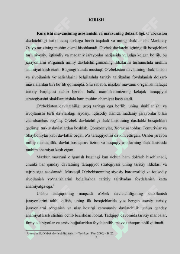 O'zbekiston hududidagi dastlabki davlatlarning shakllanishi. Qadimgi Baqtriya va Qadimgi Xorazm davlatlari. 3