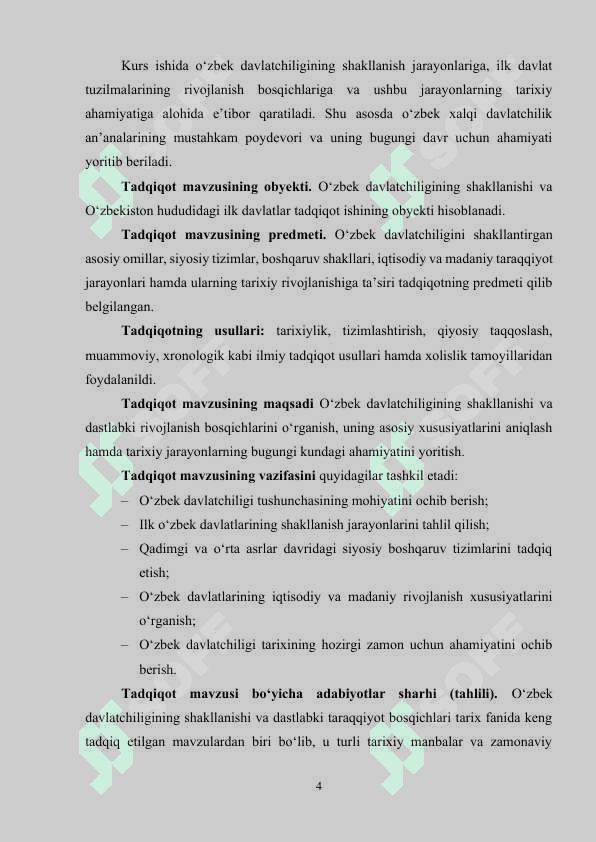 O'zbekiston hududidagi dastlabki davlatlarning shakllanishi. Qadimgi Baqtriya va Qadimgi Xorazm davlatlari. 4