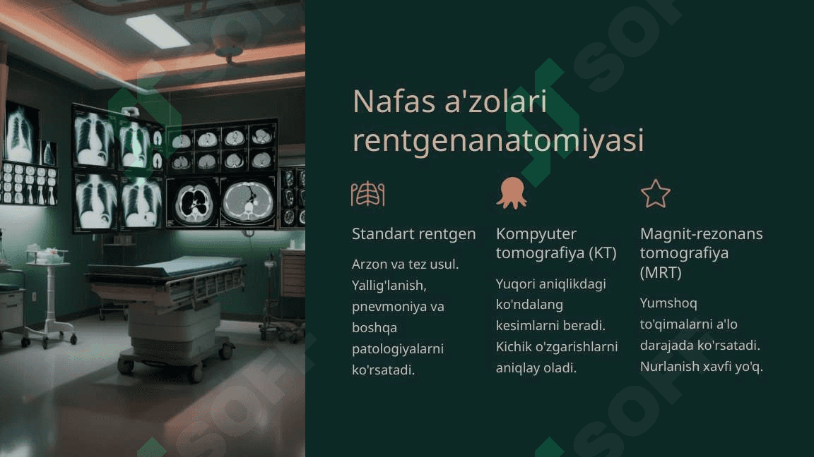 Nafas olish jarayoni. Nafas a’zolarining rentgenanatomiyasi va rivojlanish nuqsonlari 8