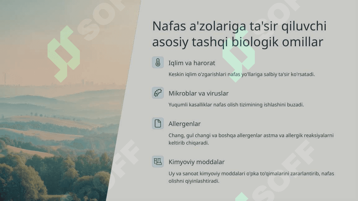Nafas a'zolarining rivojlanishiga tashqi biologik va ijtimoiy omillar ta'siri 4