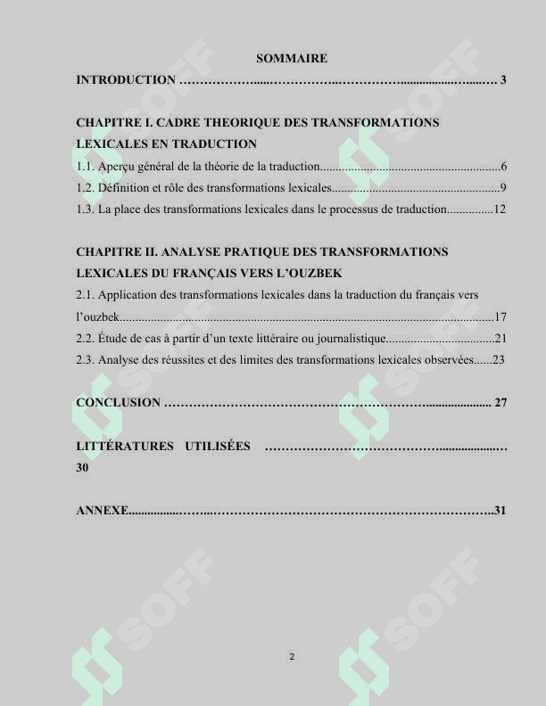 Transformations lexicales de la traduction 2