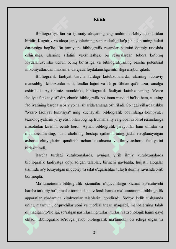 Tizim sifatida bibliografik faoliyatning funksional yuki. Zamonaviy bibliografiya tizim sifatida 2