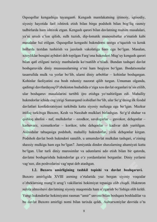 BUXORO AMIRLIGINING TASHKIL TOPISHI 8