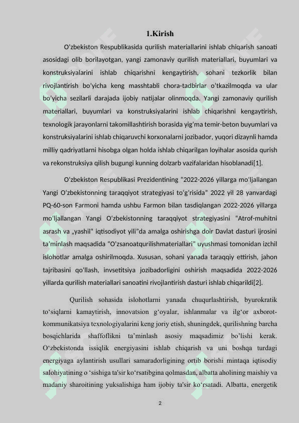 Gidravlik ohak ishlab chiqarish korxonasini loyihasi.Yiliga 400 ming tonna. Xomashyo-mergelli ohaktosh. Korxonani yillik ish kunlari-262 kun. Smenalar soni-3 ta. Kuydirish uskunasi-Aylanma pech 2
