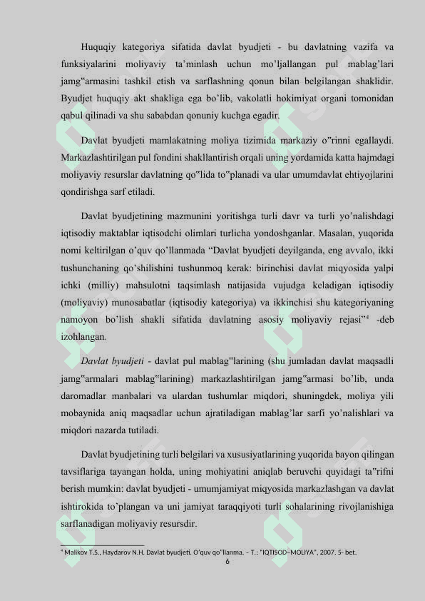 Davlat byudjetining ijtimoiy-iqtisodiy mohiyati va funksiyalari 6