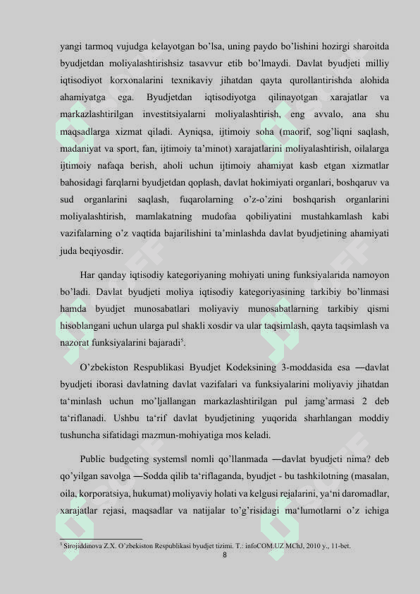 Davlat byudjetining ijtimoiy-iqtisodiy mohiyati va funksiyalari 8