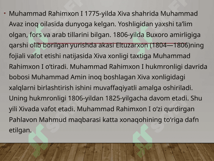 muhammad rahimxon 1 tomonidan o'tkazilgan pul islohoti va xorazmda muntazam tangalar zarb qilinishining yo’lga qo’yilishi. 2