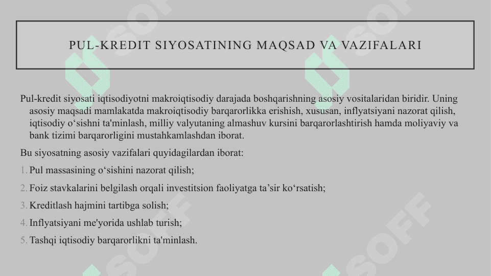 Pul-kredit siyosati 3