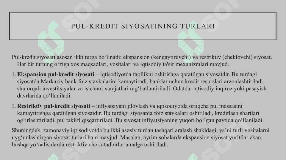Pul-kredit siyosati 4