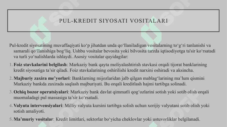 Pul-kredit siyosati 5