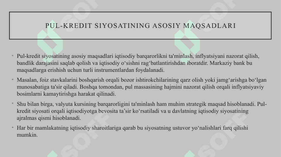 Pul-kredit siyosati 6