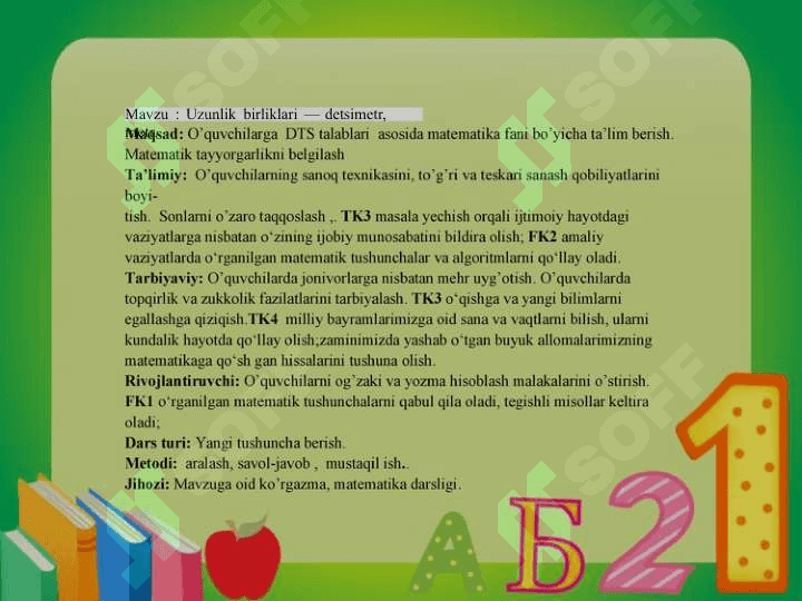 45 MINUT DARS ISHLANMA MATEMATIKA 4
