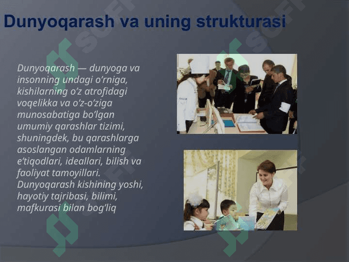 Dunyoqarash. Dunyoqarash shakllari 3