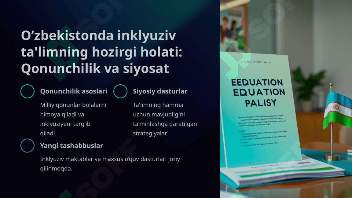 O‘zbekistonda Imkoniyati Cheklangan Bolalar uchun Inklyuziv Ta'lim pptx 3