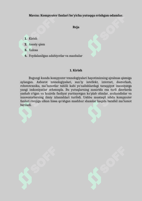 Kompyuter fanlari bo'yicha yutuqqa erishgan odamlar 2