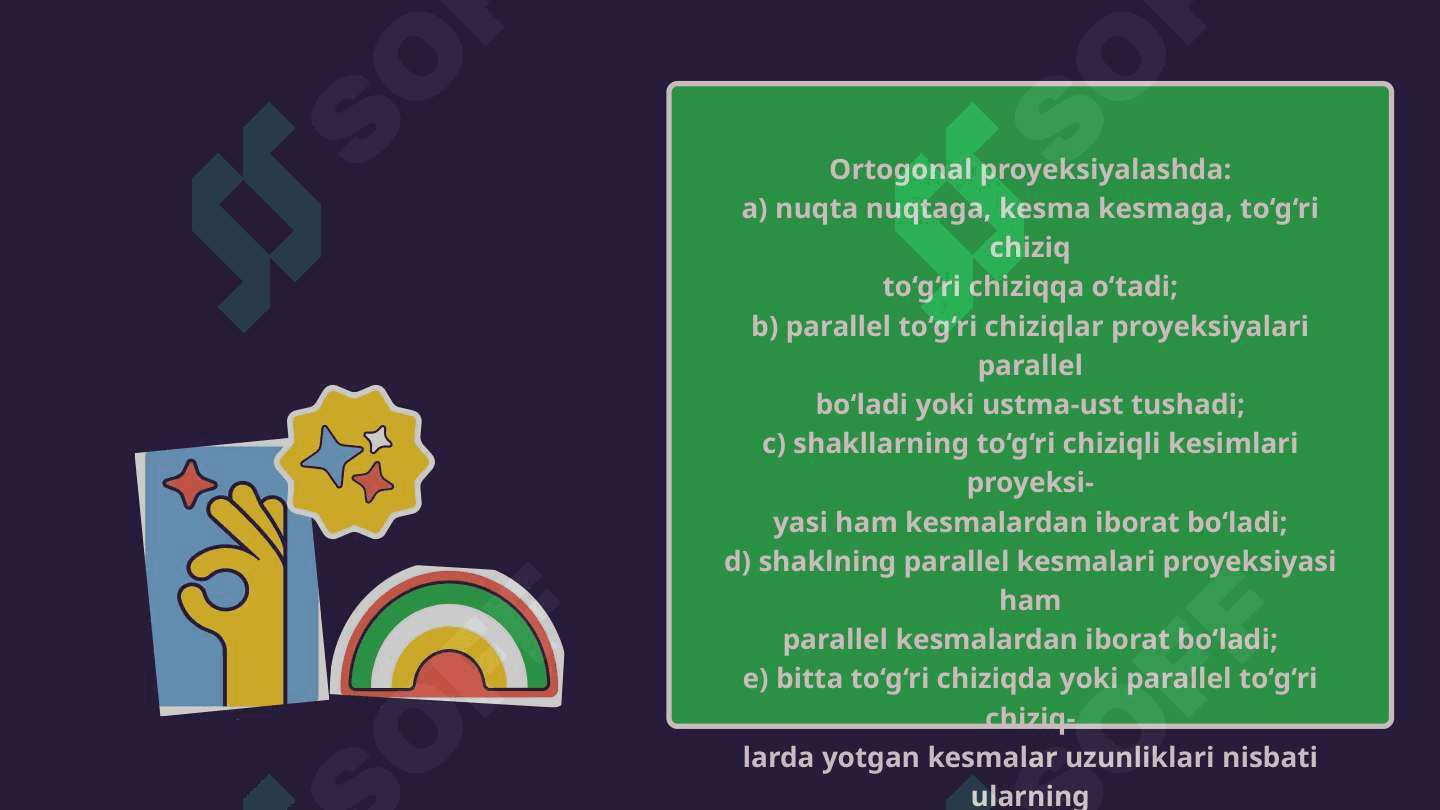 Fazoda ortogonal proyeksiya va undan texnikada foydalanish 4