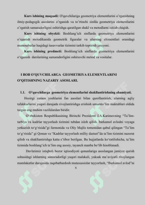 UMUMTA’LIM MAKTAB GEOMETRIYA KURSIDA YUZA TUSHUNCHASINI KIRITISH METODIKASI 6