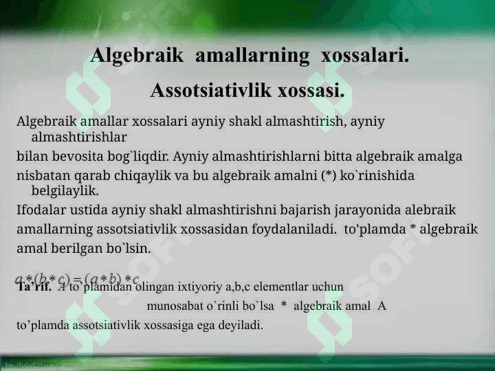 ALGEBRAIK AYNIY ALMASHTIRISHLAR 8