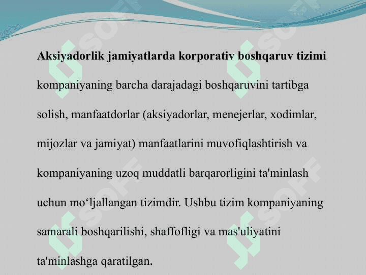 Akstiyadorlik jamiyatlarida korporativ boshqaruv tizimi 2