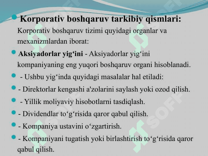 Akstiyadorlik jamiyatlarida korporativ boshqaruv tizimi 4