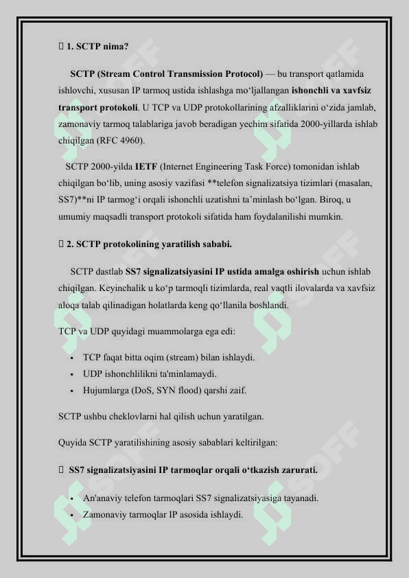 SCTP protokoli 2