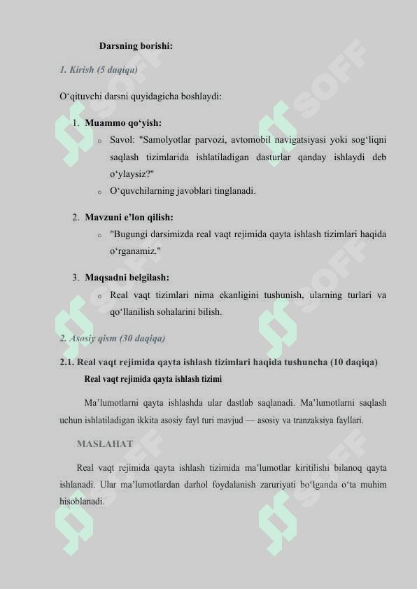 Real vaqt rejimida qayta ishlash tizimi 2